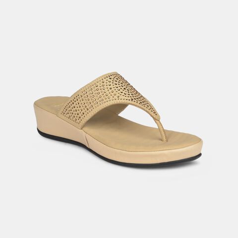 Scholl beige suede thong slippers for women